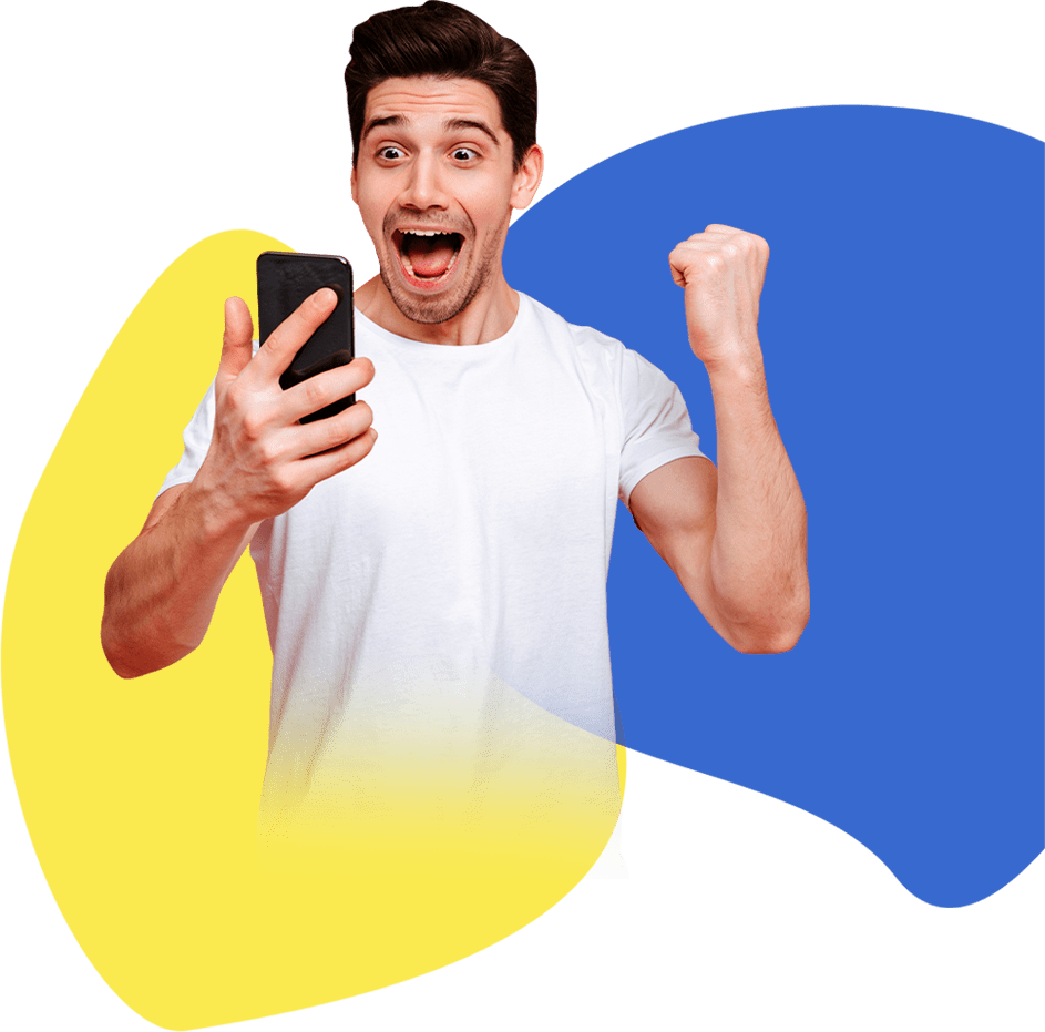 Hombre sosteniendo telefono